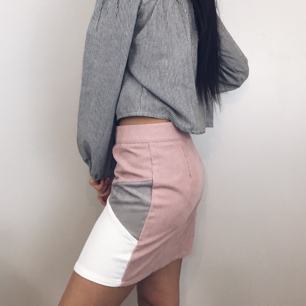 LAST Alice // Color Block Corduroy Mini Skirt - Picture 6 of 6